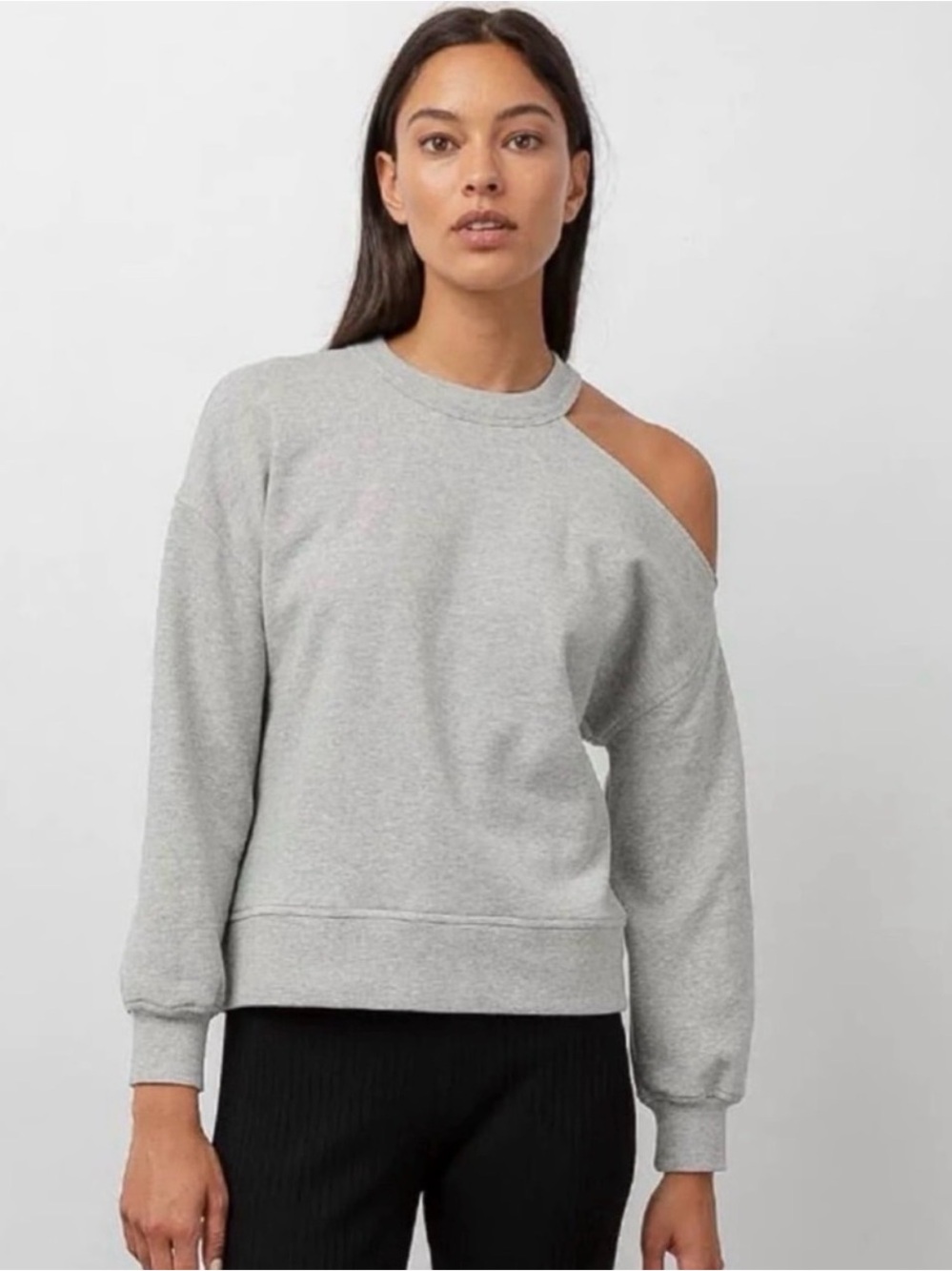 Rails‎ Quincy Cutout Shoulder Crop Sweatshirt Heather Grey XS Like New